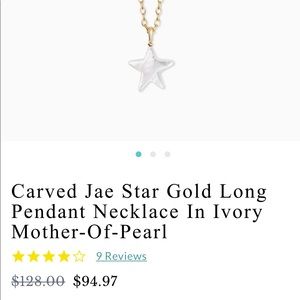 Carved Jae Star Gold Long Pendant Necklace In Ivory Mother-Of-Pearl